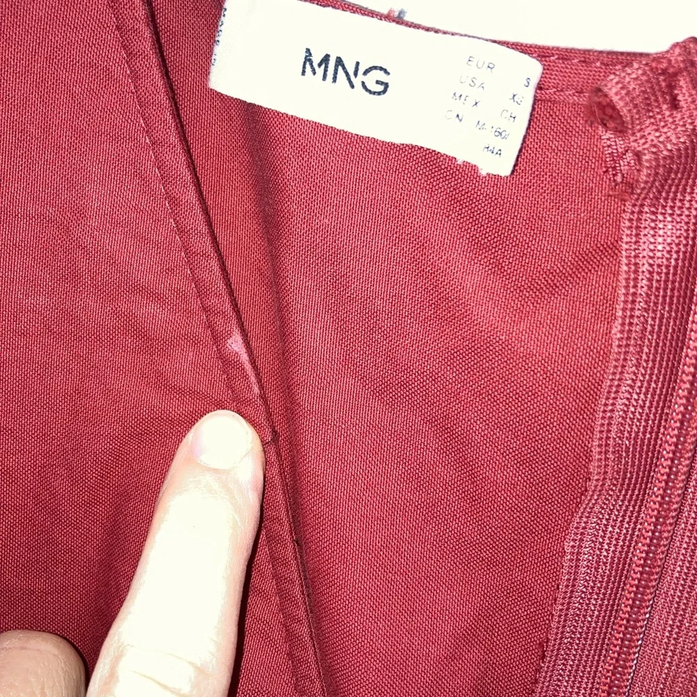 MNG Romper Jumpsuit Short Sleeve V Neck Rust Red sz XSmall - Picture 7 of 7